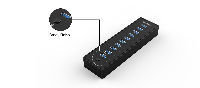 Orico хъб USB3.0 HUB 10 port with Premium Power Adapter, Black - P10-U3-V1-BK