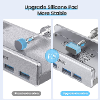 Orico хъб USB 3.0 HUB Clip Type 4 port - aux Micro-USB power input, Aluminum - MH4PU-P-SV