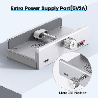 Orico хъб USB 3.0 HUB Clip Type 4 port - aux Micro-USB power input, Aluminum - MH4PU-P-SV