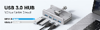 Orico хъб USB 3.0 HUB Clip Type 4 port - aux Micro-USB power input, Aluminum - MH4PU-P-SV
