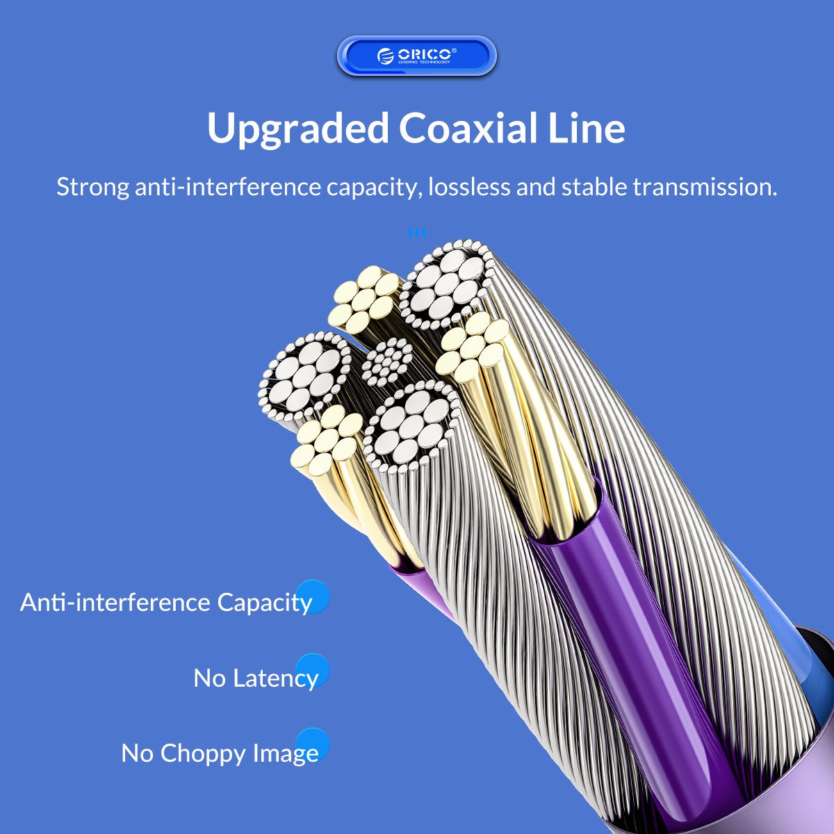 Orico кабел Cable USB4.0 40Gbps M/M 0.5m Black PD100W - U4A05-BK