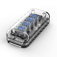 Orico хъб USB3.0 HUB 4 port Transparent - F4U-U3-CR