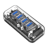 Orico хъб USB3.0 HUB 4 port Transparent - F4U-U3-CR