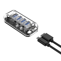 Orico хъб USB3.0 HUB 4 port Transparent - F4U-U3-CR