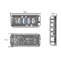 Orico хъб USB3.0 HUB 4 port Transparent - F4U-U3-CR