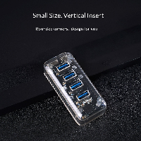Orico хъб USB3.0 HUB 4 port Transparent - F4U-U3-CR