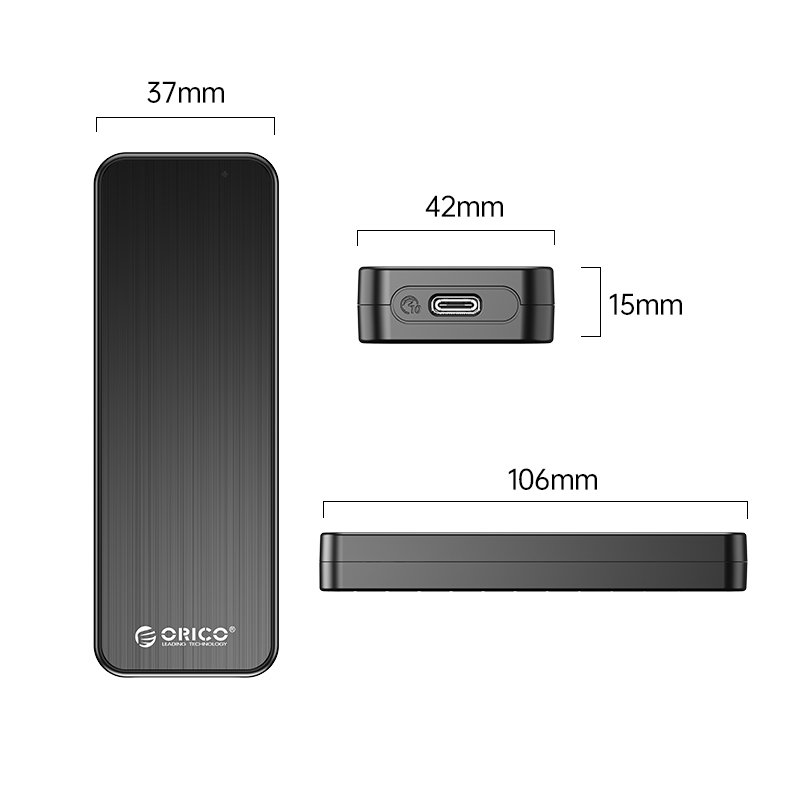 Външна кутия Orico HM2-G2-BK Storage Case M.2 NVMe M-key 10Gbps USB 3.1 Type-C
