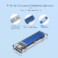 Външна кутия Orico TCM2-C3-BK Storage Case M.2 NVMe M-key USB 3.1 Type-C