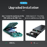 Външна кутия Orico MM2C3-G2-GY Storage Case M.2 NVMe M-key 10 Gbps Space Gray
