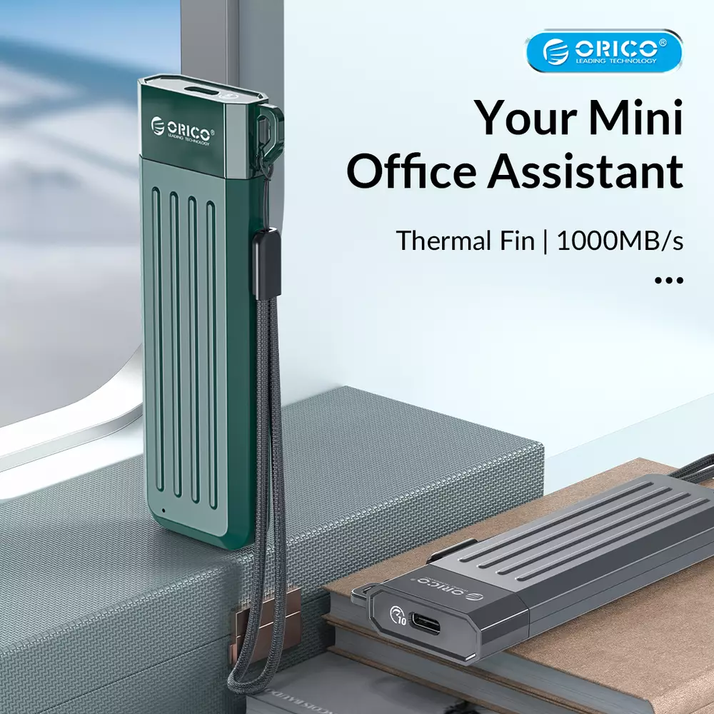 Външна кутия Orico MM2C3-G2-GR Storage Case M.2 NVMe M-key 10 Gbps Dark Green