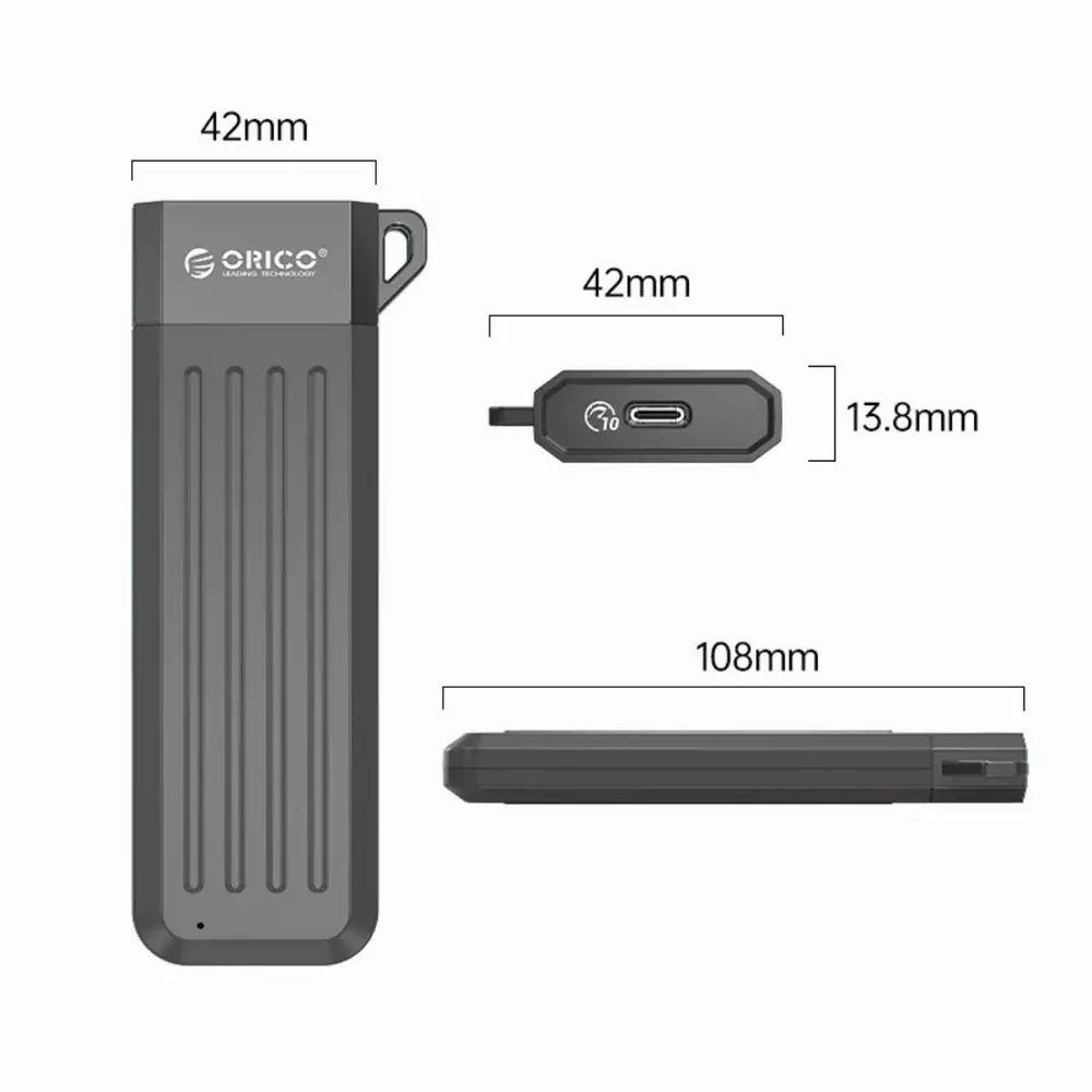 Външна кутия Orico MM2C3-GY Storage Case M.2 SATA B-key 6 Gbps Space Gray