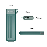 Външна кутия Orico MM2C3-GR Storage Case M.2 SATA B-key 6 Gbps Dark Green