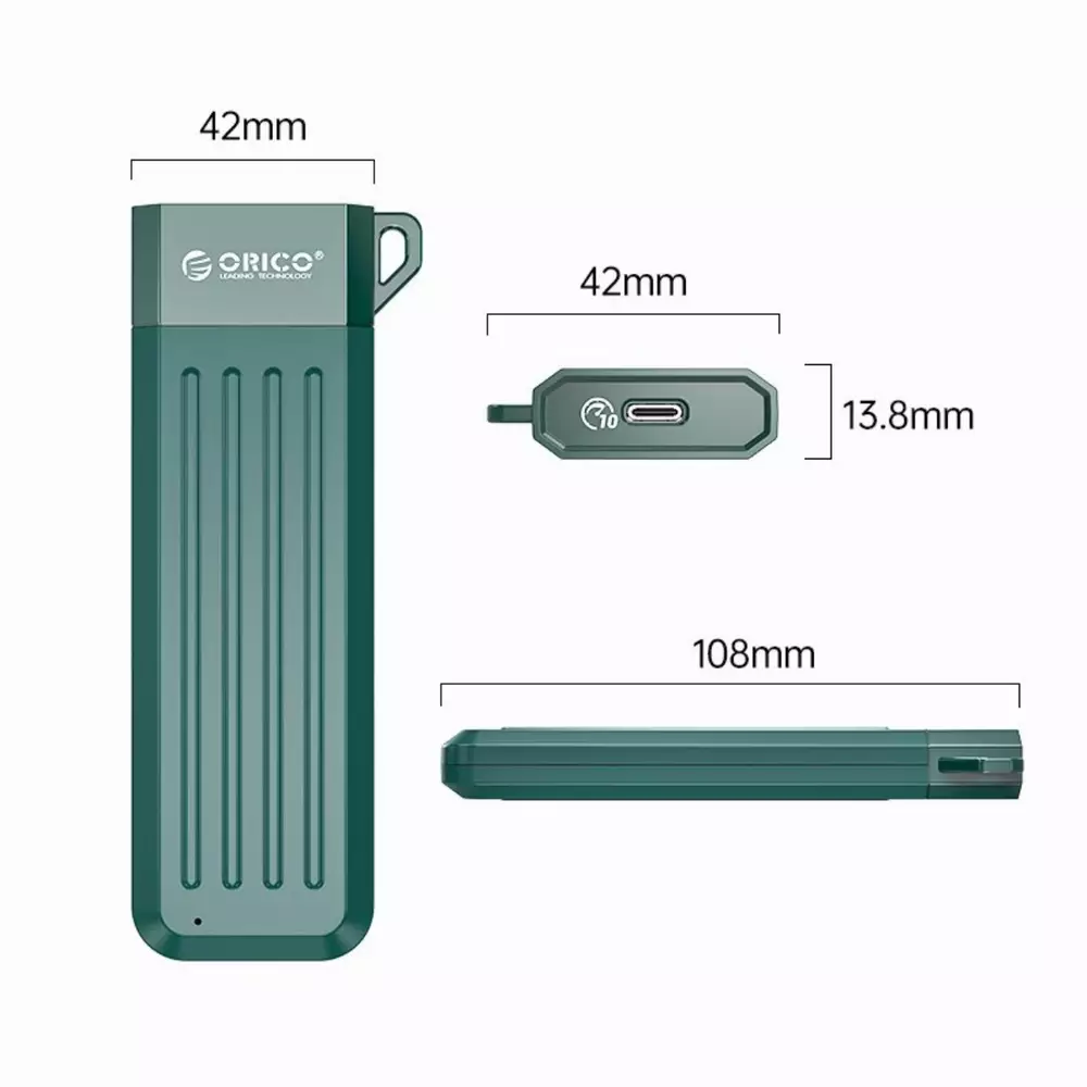 Външна кутия Orico MM2C3-GR Storage Case M.2 SATA B-key 6 Gbps Dark Green