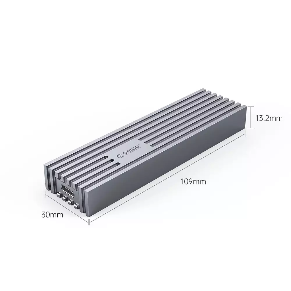 Външна кутия Orico FV35C3-G2-GY Storage Case M.2 NVMe M-key 10 Gbps Aluminum Heatsink Gray