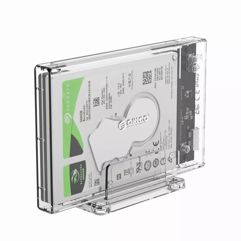 Външна кутия Orico 2159U3-CR Storage Case 2.5" USB 3.0 with Stand transparent