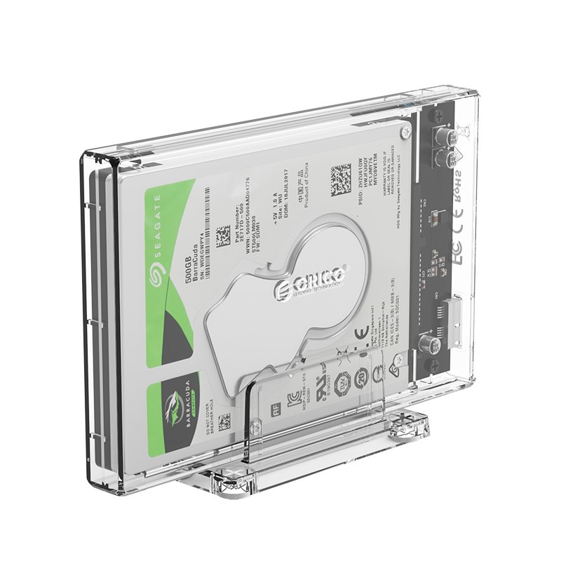 Външна кутия Orico 2159U3-CR Storage Case 2.5" USB 3.0 with Stand transparent