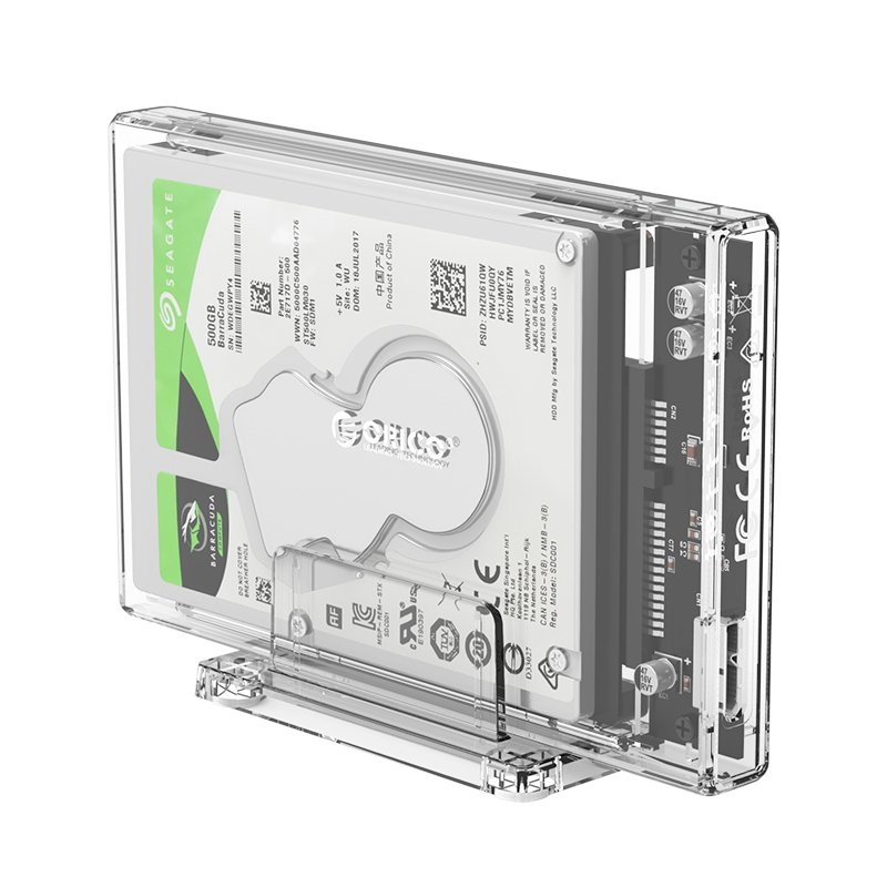Външна кутия Orico 2159U3-CR Storage Case 2.5" USB 3.0 with Stand transparent