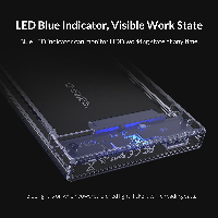 Външна кутия Orico 2159U3-CR Storage Case 2.5" USB 3.0 with Stand transparent