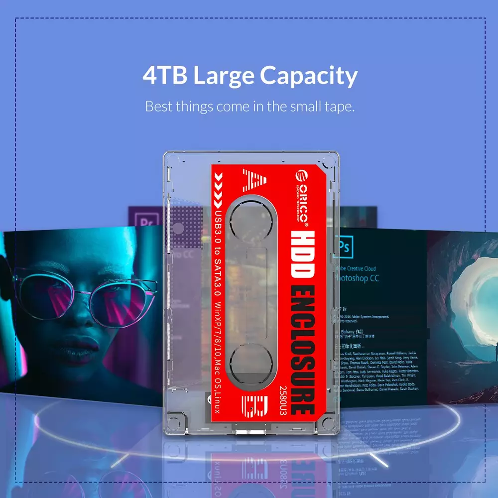 Външна кутия Orico 2580U3-CR Storage Case 2.5" USB 3.0 Retro Look