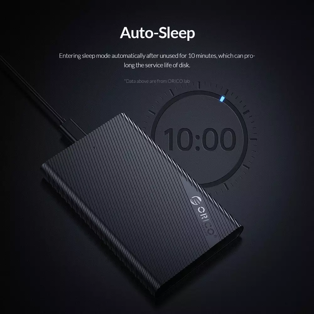 Външна кутия Orico 2521C3-BK Storage Case 2.5" USB Type-C Black