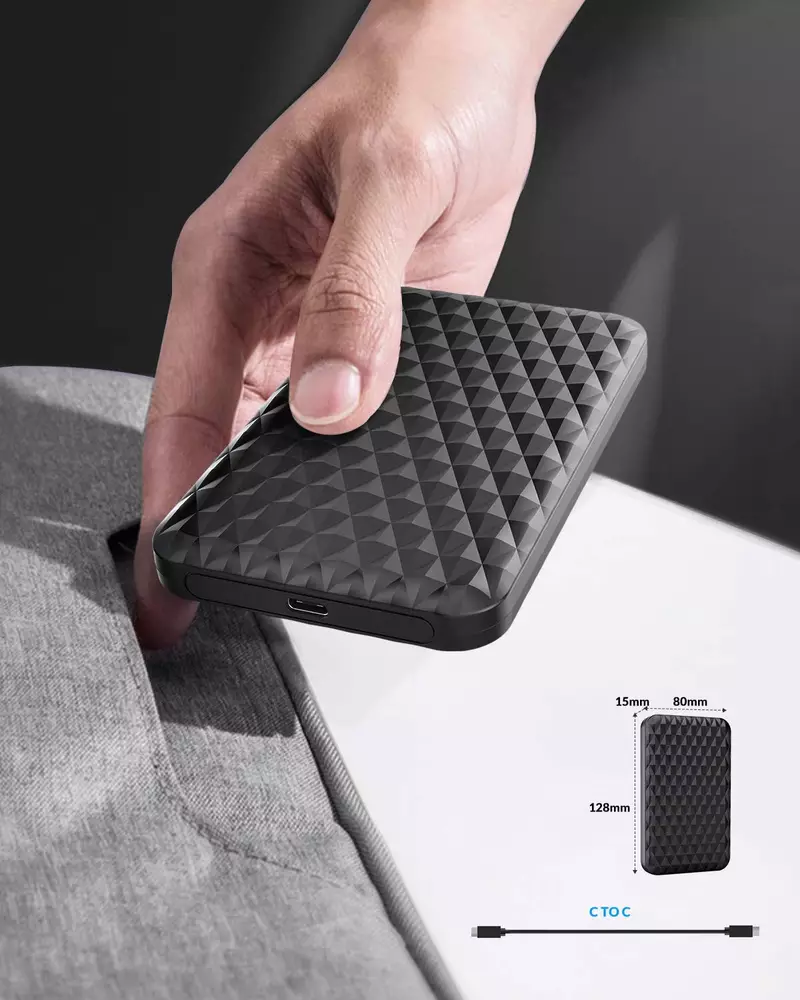 Външна кутия Orico 2520C3-BK Storage Case 2.5" USB Type-C Black 