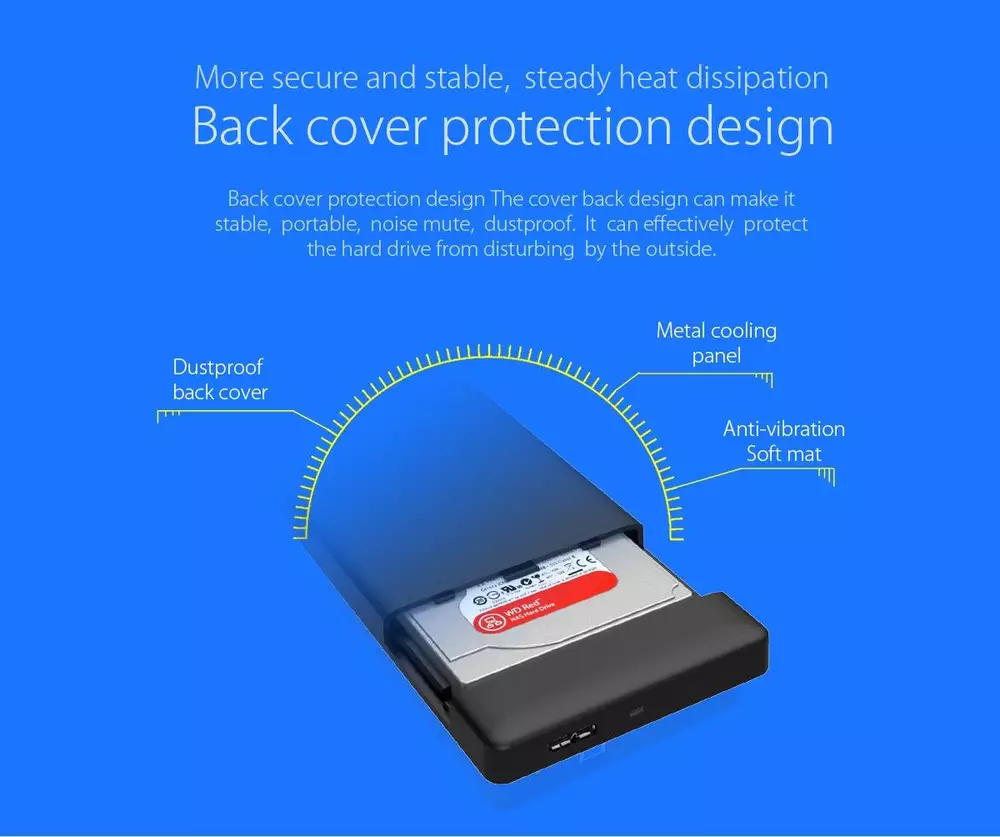 Външна кутия Orico 2588US3-V1-RD Storage Case 2.5" USB 3.0 Red