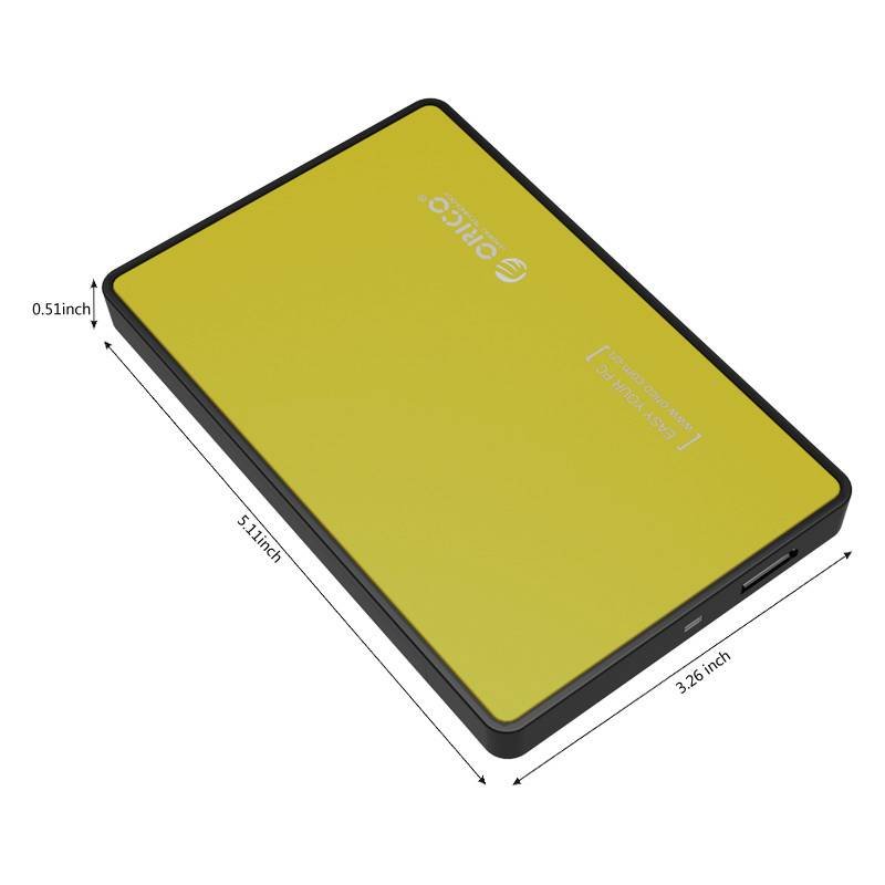 Външна кутия Orico 2588US3-OR Storage Case 2.5" USB 3.0 Yellow 