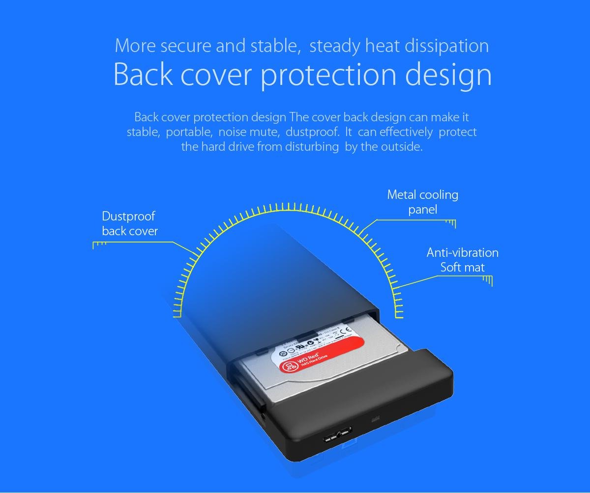 Външна кутия Orico 2588US3-BL Storage Case 2.5" USB 3.0 Blue