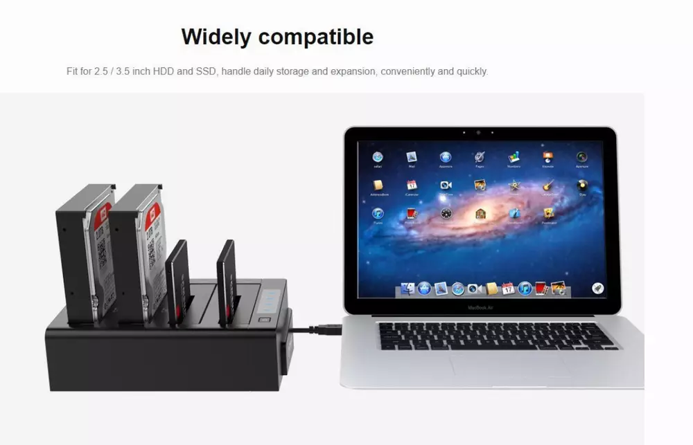 Докинг станция Orico 6648US3-C Storage HDD/SSD Dock/Duplicator 4 x 2.5" and 3.5" USB 3.0 Black