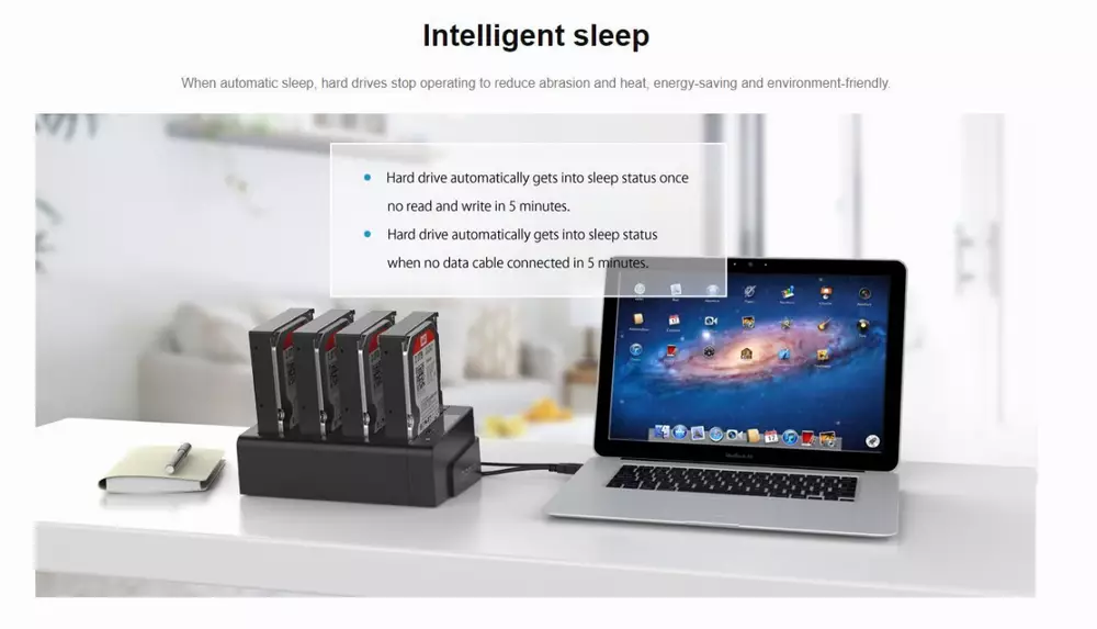 Докинг станция Orico 6648US3-C Storage HDD/SSD Dock/Duplicator 4 x 2.5" and 3.5" USB 3.0 Black