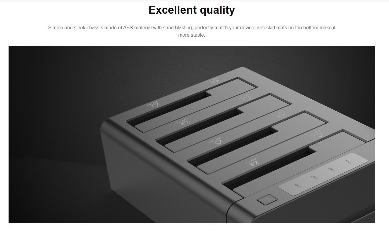 Докинг станция Orico 6648US3-C Storage HDD/SSD Dock/Duplicator 4 x 2.5" and 3.5" USB 3.0 Black
