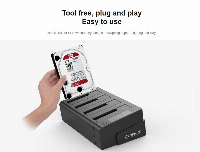 Докинг станция Orico 6648US3-C Storage HDD/SSD Dock/Duplicator 4 x 2.5" and 3.5" USB 3.0 Black