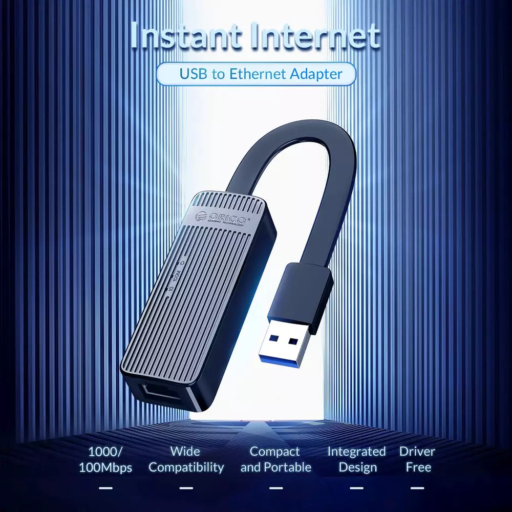 Адаптер Orico UTK-U2 USB to LAN 100Mbps Black