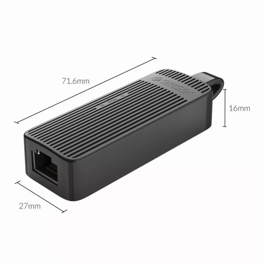 Адаптер Orico UTK-U2 USB to LAN 100Mbps Black 