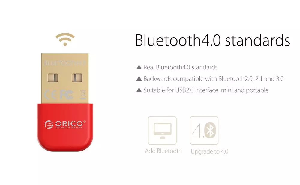 Блутут адаптер Orico BTA-403-BK Bluetooth 4.0 USB Adapter Blue 