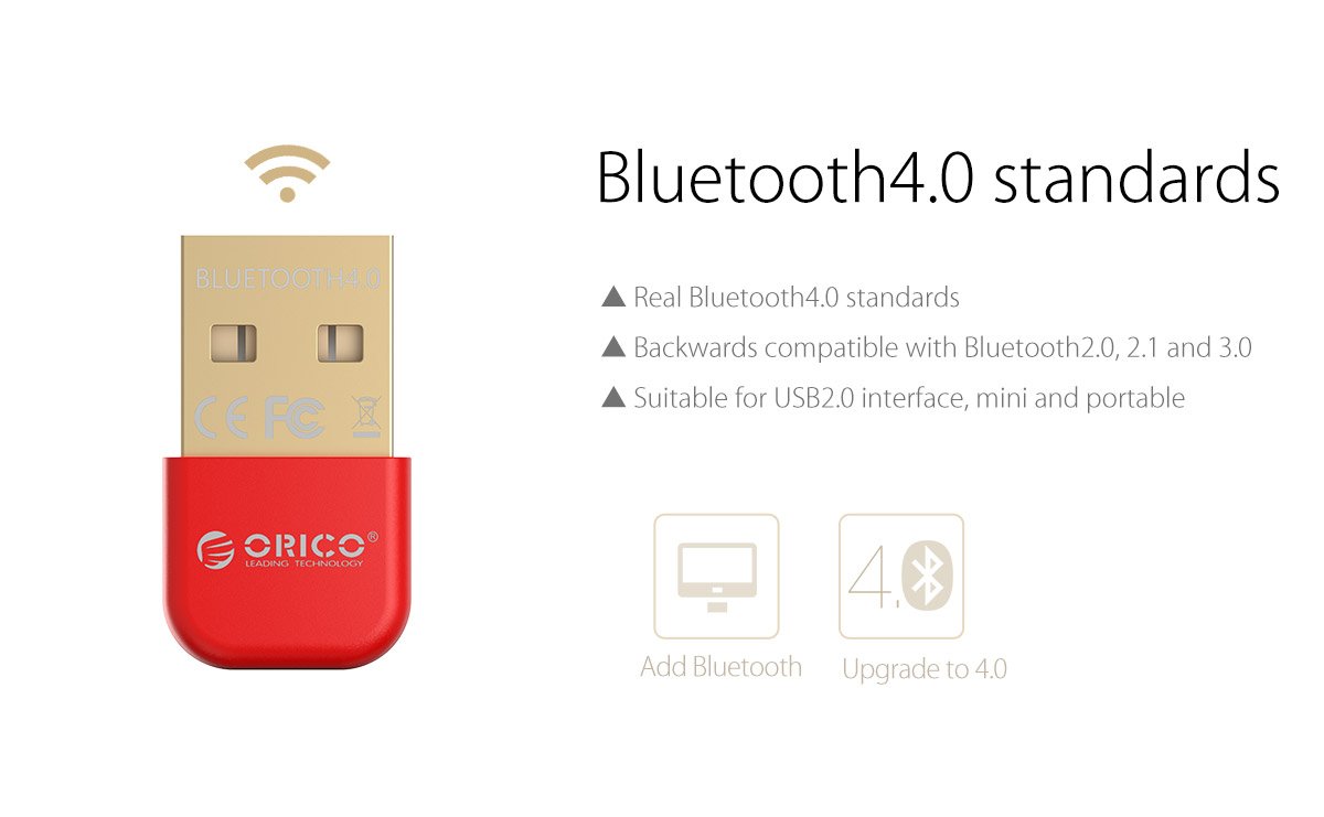 Блутут адаптер Orico BTA-403-BK Bluetooth 4.0 USB Adapter Blue 