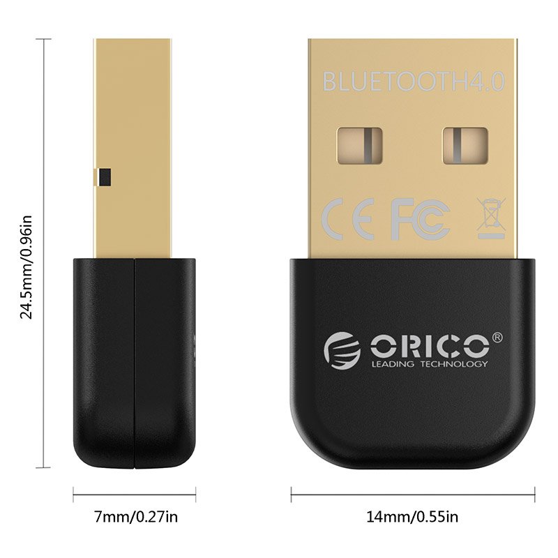 Блутут адаптер Orico BTA-403-BK Bluetooth 4.0 USB Adapter Blue 