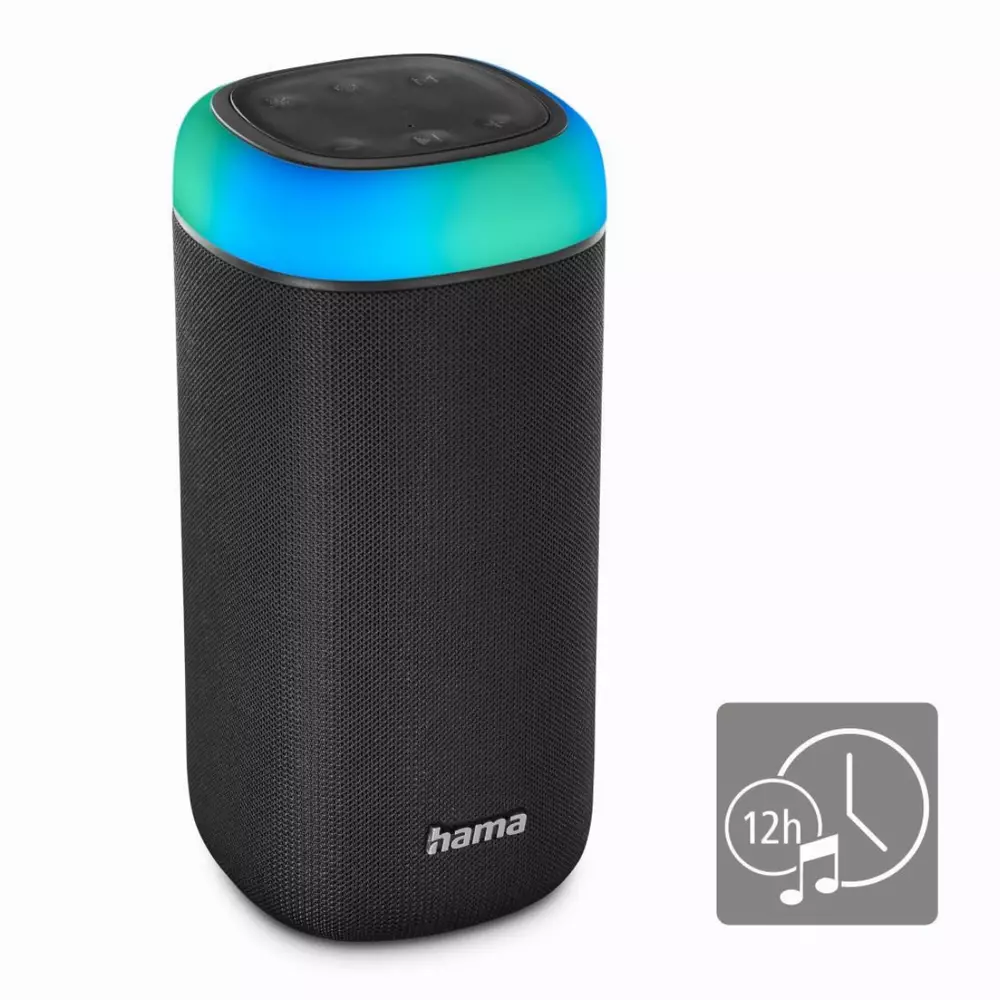 Блутут мобилна колонка HAMA Shine 2.0, 30W, LED, Защита от вода, Черен