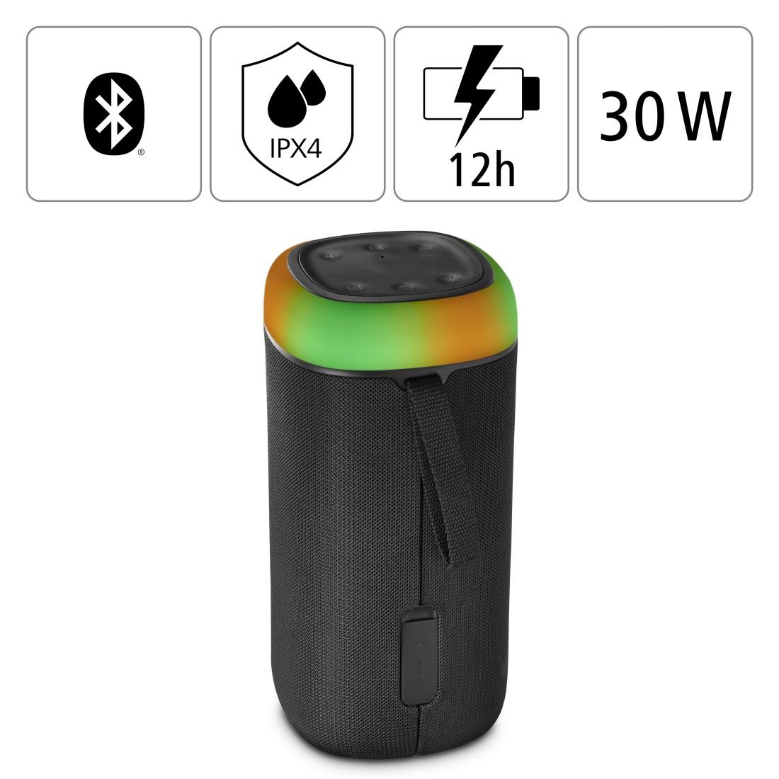 Блутут мобилна колонка HAMA Shine 2.0, 30W, LED, Защита от вода, Черен