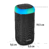 Блутут мобилна колонка HAMA Shine 2.0, 30W, LED, Защита от вода, Черен