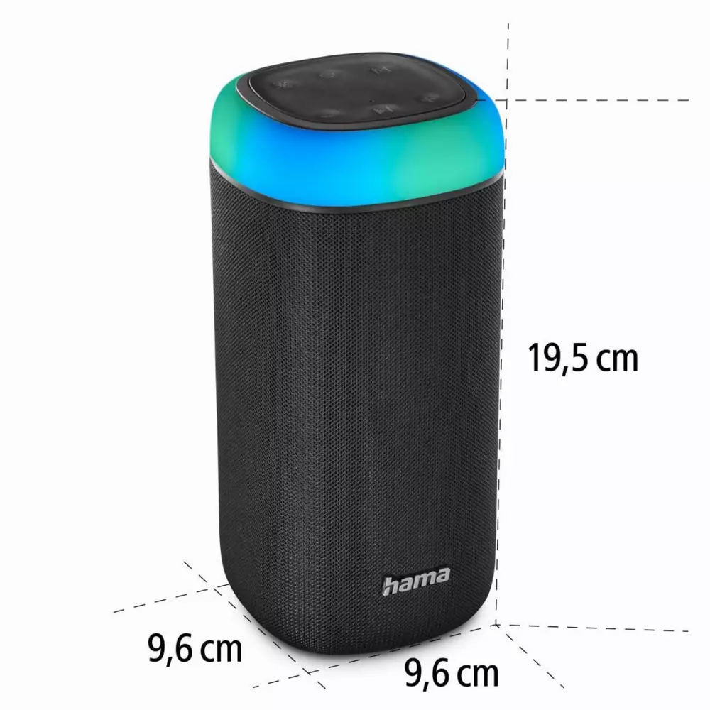 Блутут мобилна колонка HAMA Shine 2.0, 30W, LED, Защита от вода, Черен