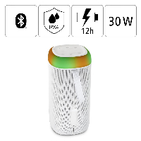Блутут мобилна колонка HAMA Shine 2.0, 30W, LED, Защита от вода, Бял