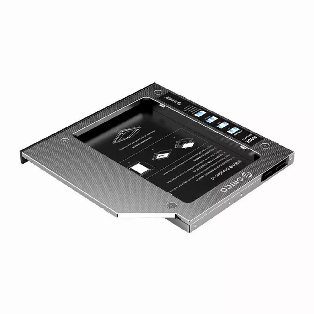 Orico тънко кади за лаптоп Laptop Caddy 9.0-9.5mm SATA3 with LED/switch - M95SS-SV