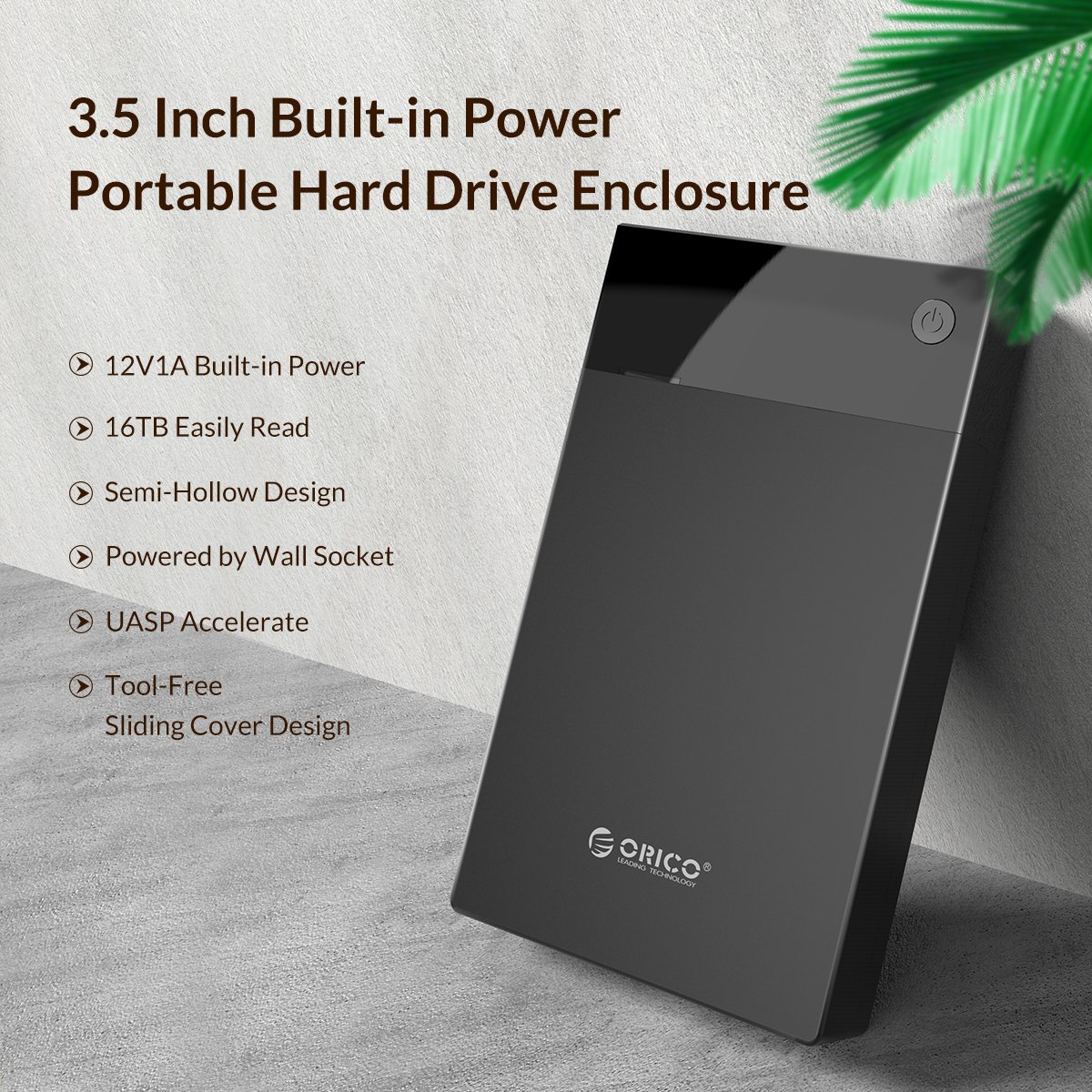 Boîtier externe Orico 3599U3 Storage Case 3.5" USB 3.0 Power adapter Black