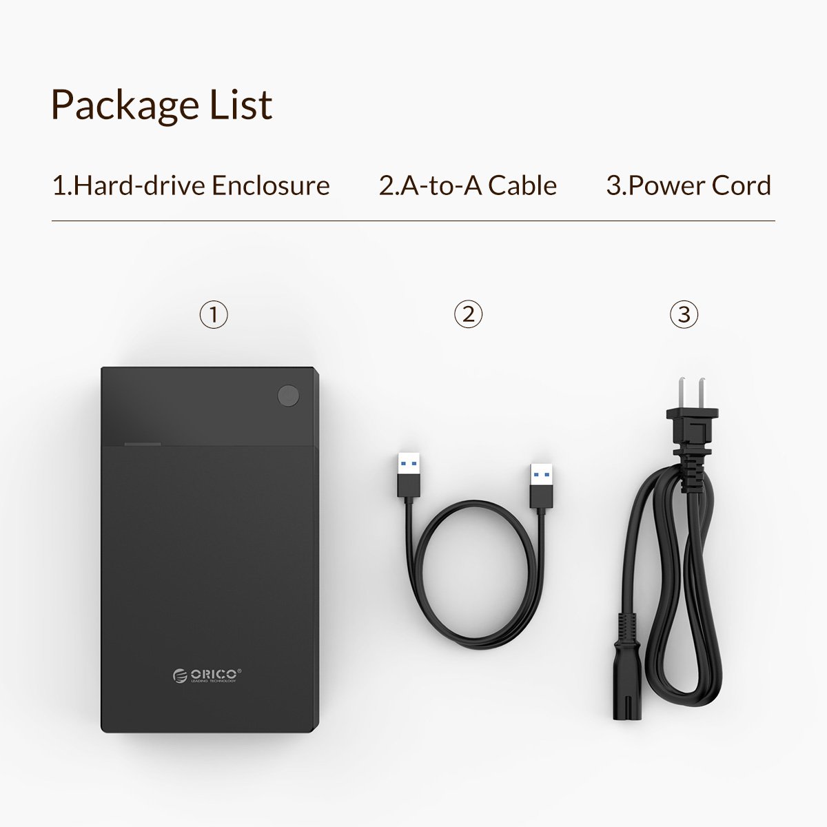 Boîtier externe Orico 3599U3 Storage Case 3.5" USB 3.0 Power adapter Black