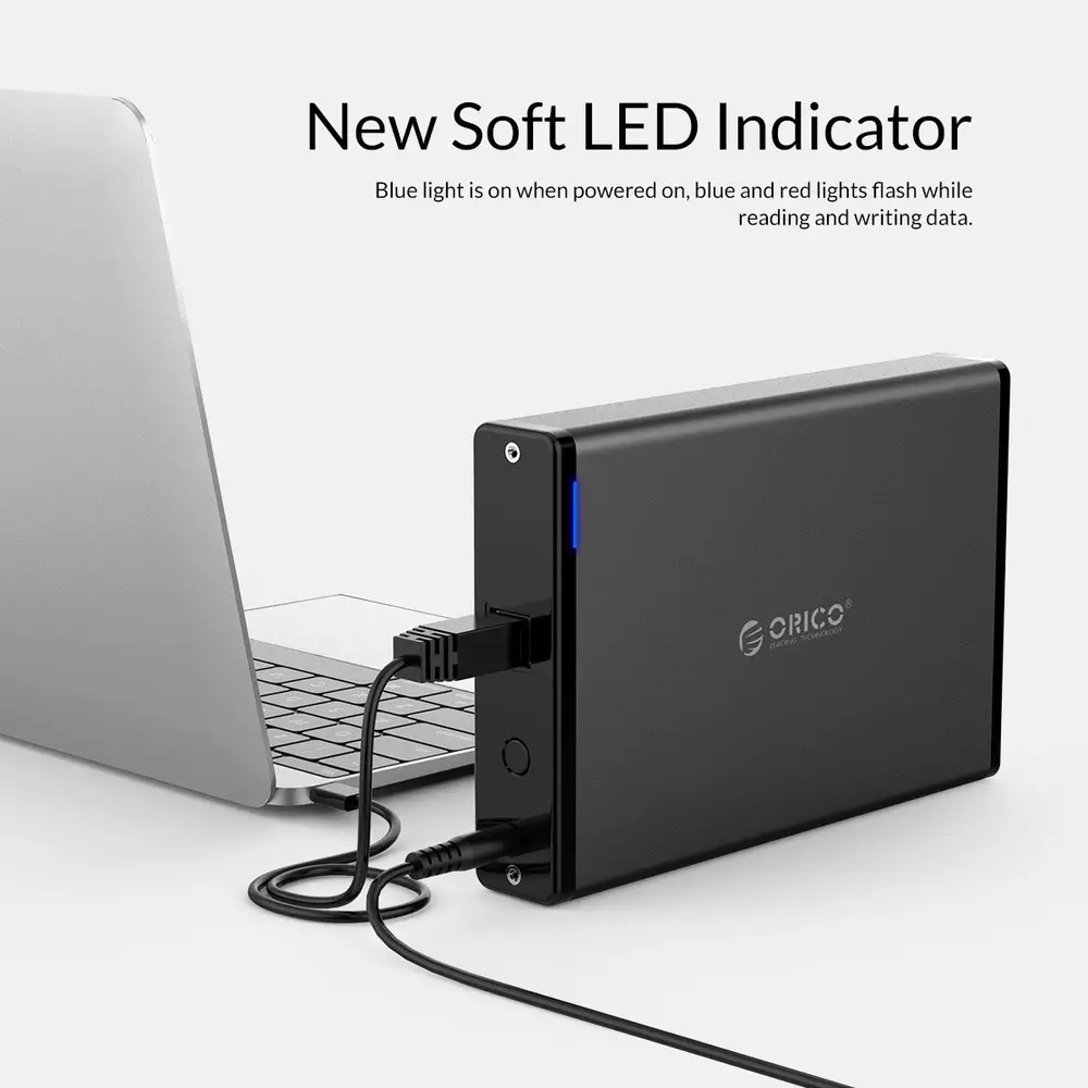Външна кутия Orico 7688U3-BK Storage Case 3.5" Vertical USB 3.0 Power adapter Black 