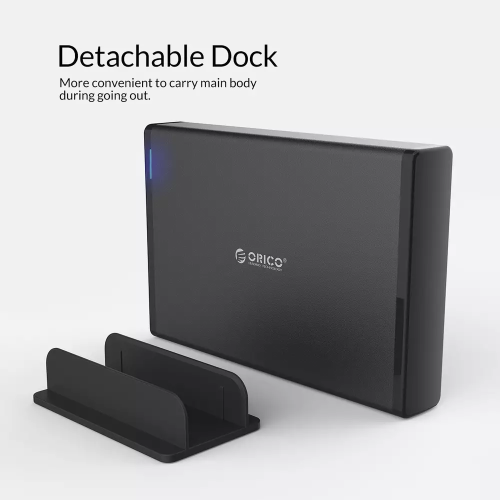 Външна кутия Orico 7688C3-BK Storage Case 3.5" Vertical USB 3.1 Type-C Power Adapter Black