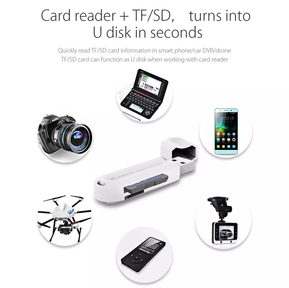 Orico четец на карти Card Reader USB3.0 Gray - CRS21-BK
