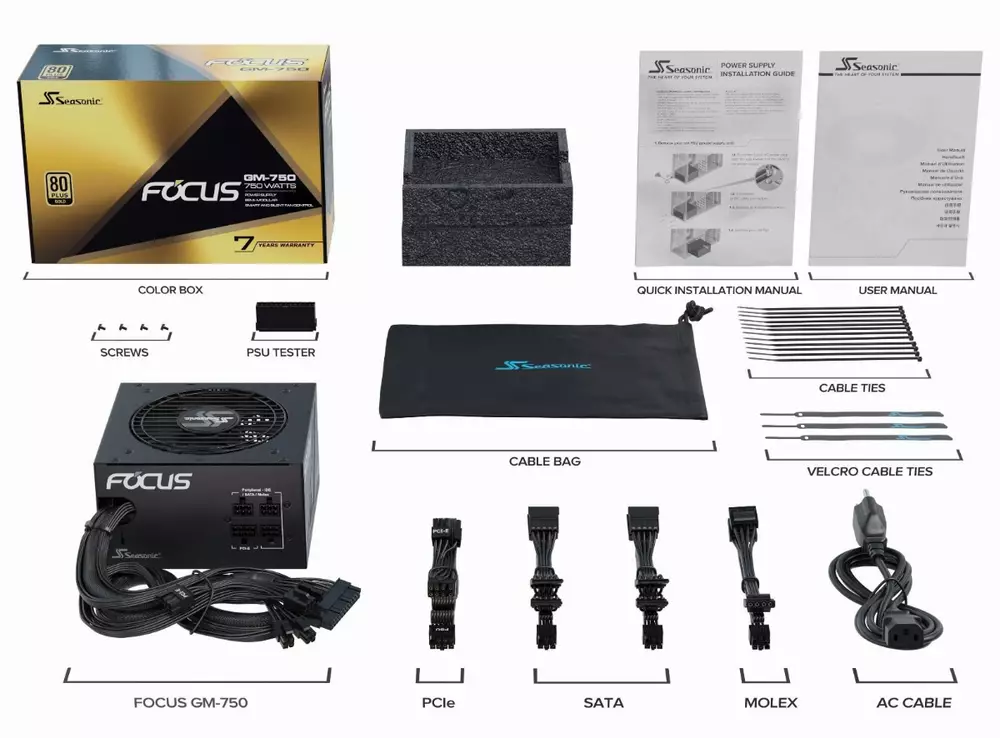 Захранване Seasonic Focus 750W 80 Plus Gold PSU - SSR-750FM