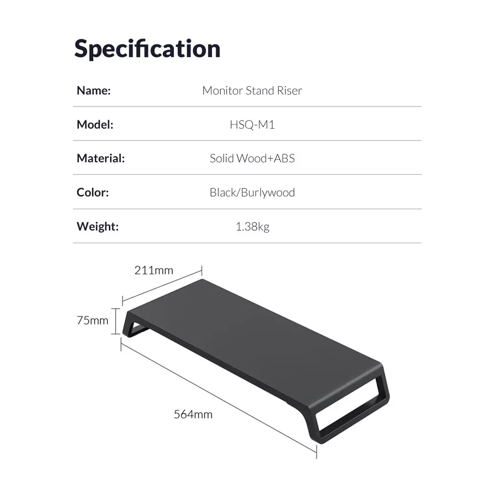 Orico Стойка за монитор Desk Monitor Stand - HSQ-M1-BK